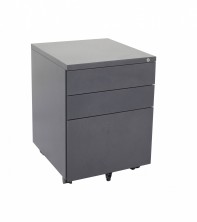 Go Steel Mobile Pedestal 2 Single And 1 File Drawer. 460 Wide. Graphite Ripple